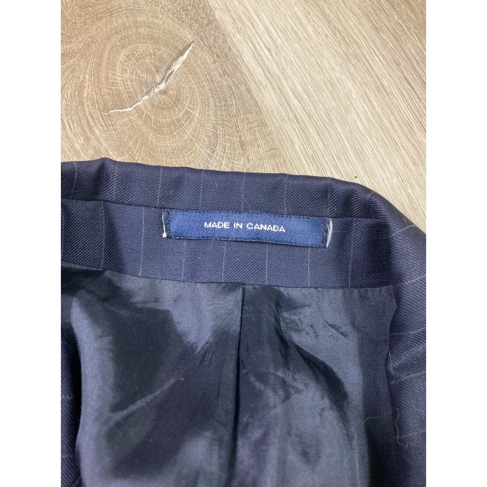 Lauren Ralph Lauren Navy Pinstripe Blazer Jacket Women’s 42R Lined Career Suit - Thumbnail 15