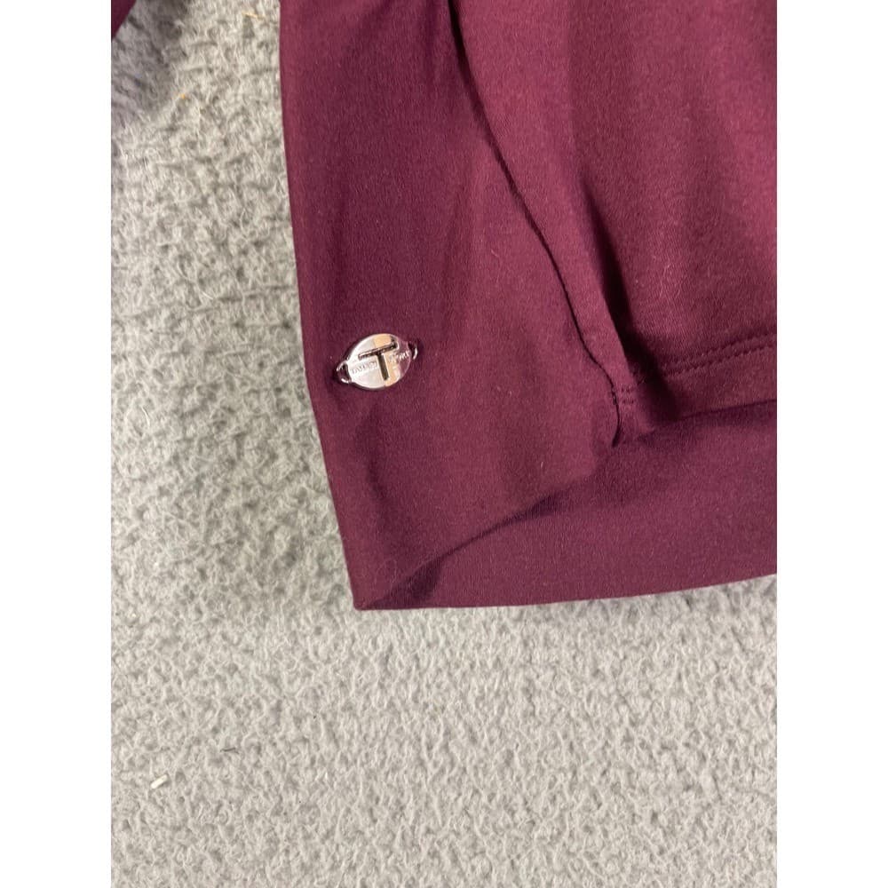 Tahari Sport Twist Front Long Sleeve Top Burgundy Plus Size 3X - Thumbnail 11