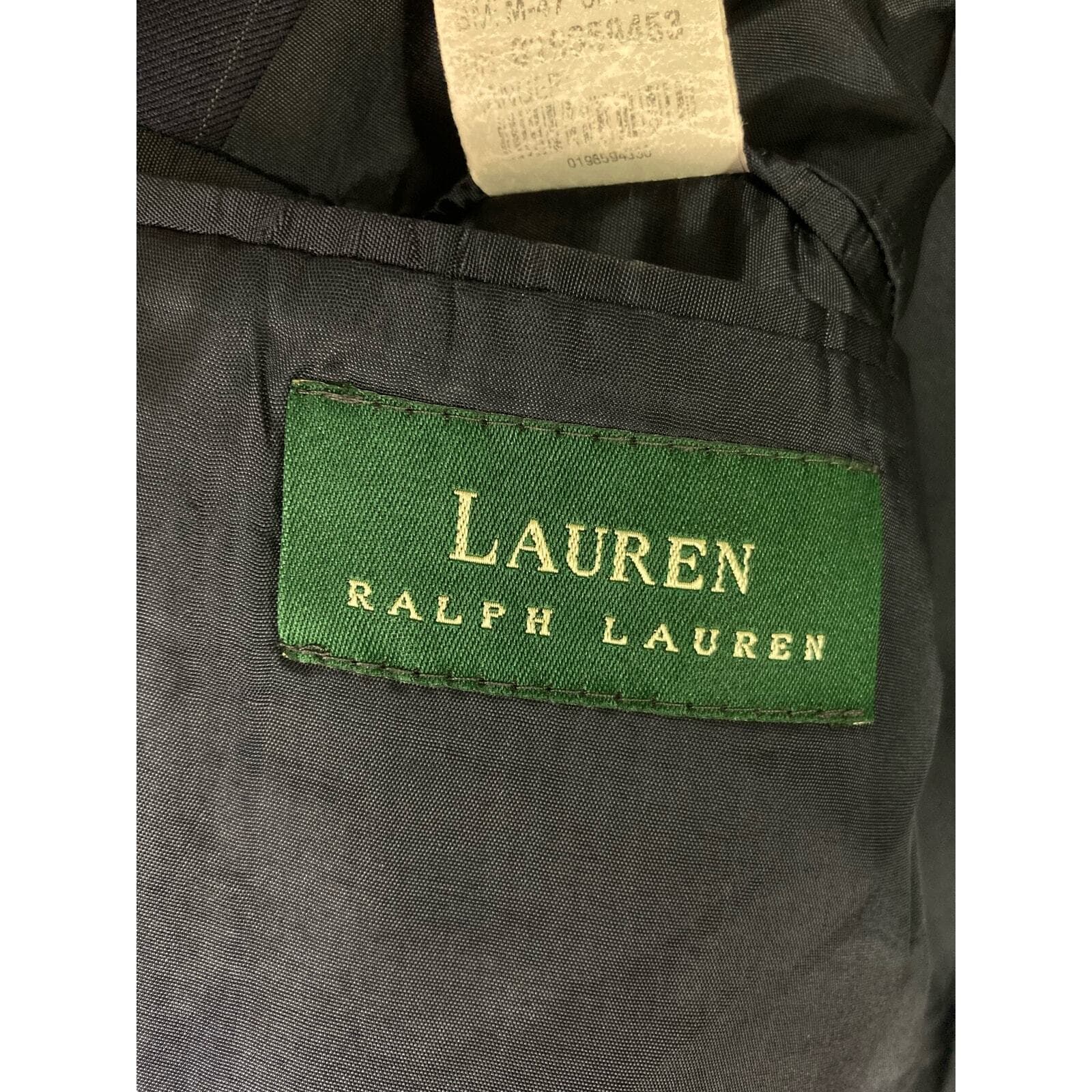 Lauren Ralph Lauren Navy Pinstripe Blazer Jacket Women’s 42R Lined Career Suit - Thumbnail 6