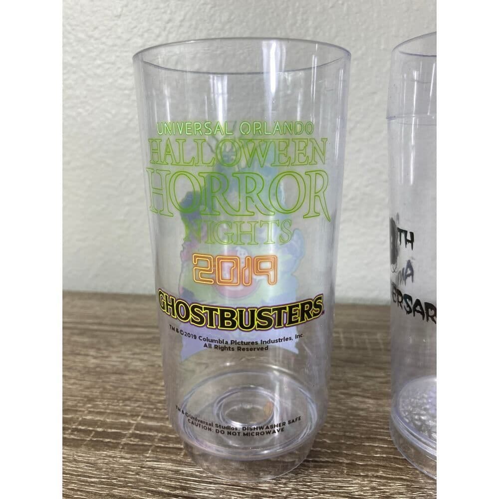 Universal Studios Halloween Horror Nights Ghostbusters Plastic Tumbler Cups Lot - Thumbnail 6