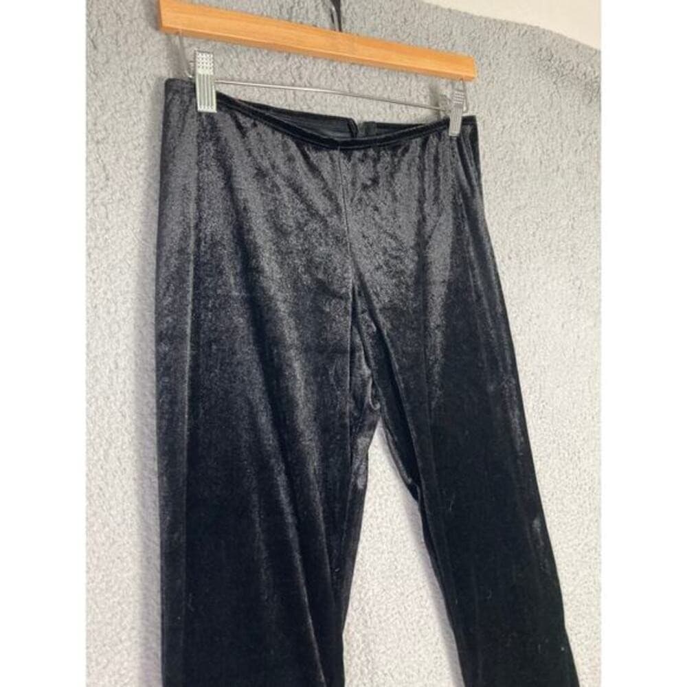 Women's Black Velvet Straight Leg Pants Size S Charades Costume Formal Theater - Thumbnail 7