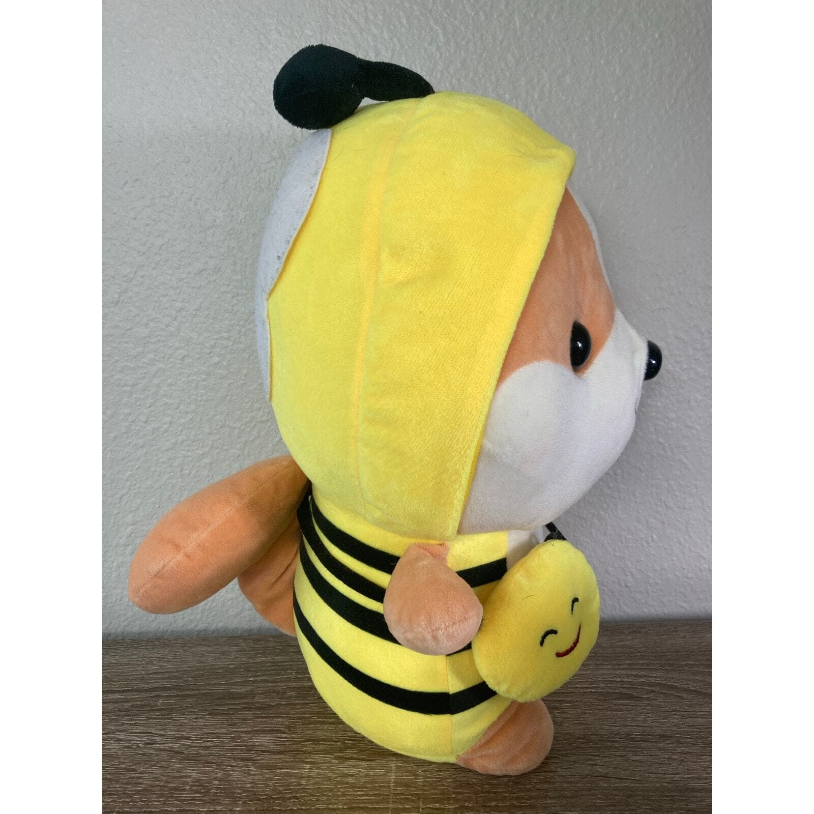 Cute Corgi Shiba Inu Plush Toy Medium Yellow Bee Costume Stuffed Animal Kawaii - Thumbnail 9