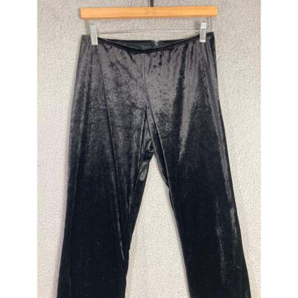 Women's Black Velvet Straight Leg Pants Size S Charades Costume Formal Theater - Thumbnail 5