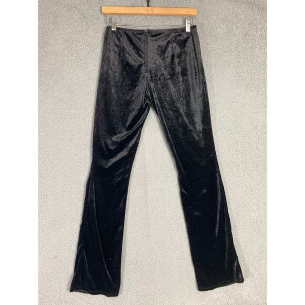 Women's Black Velvet Straight Leg Pants Size S Charades Costume Formal Theater - Thumbnail 8