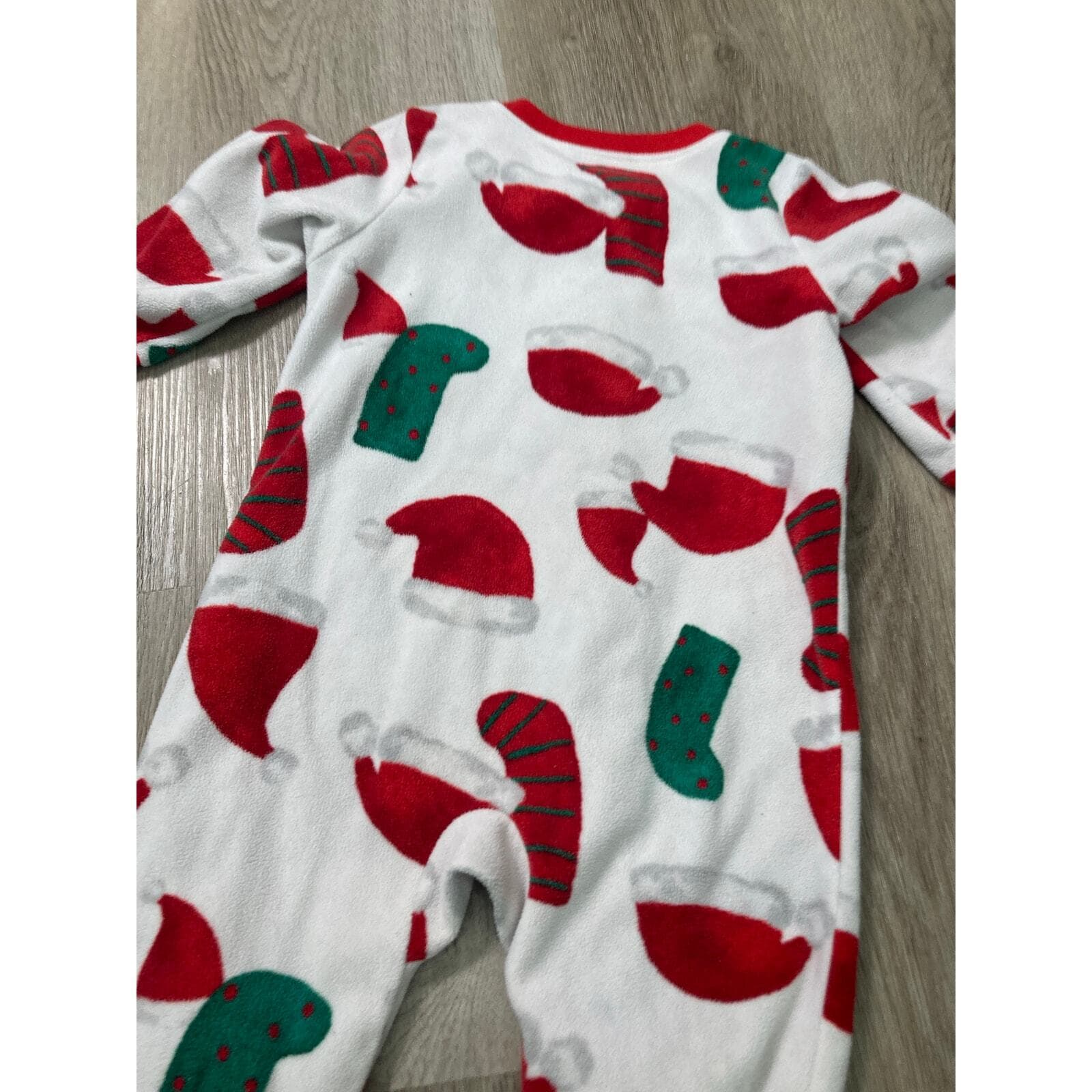 Carter’s Baby Christmas Footed Pajamas Fleece Sleeper 18M Red Holiday One Piece - Thumbnail 9