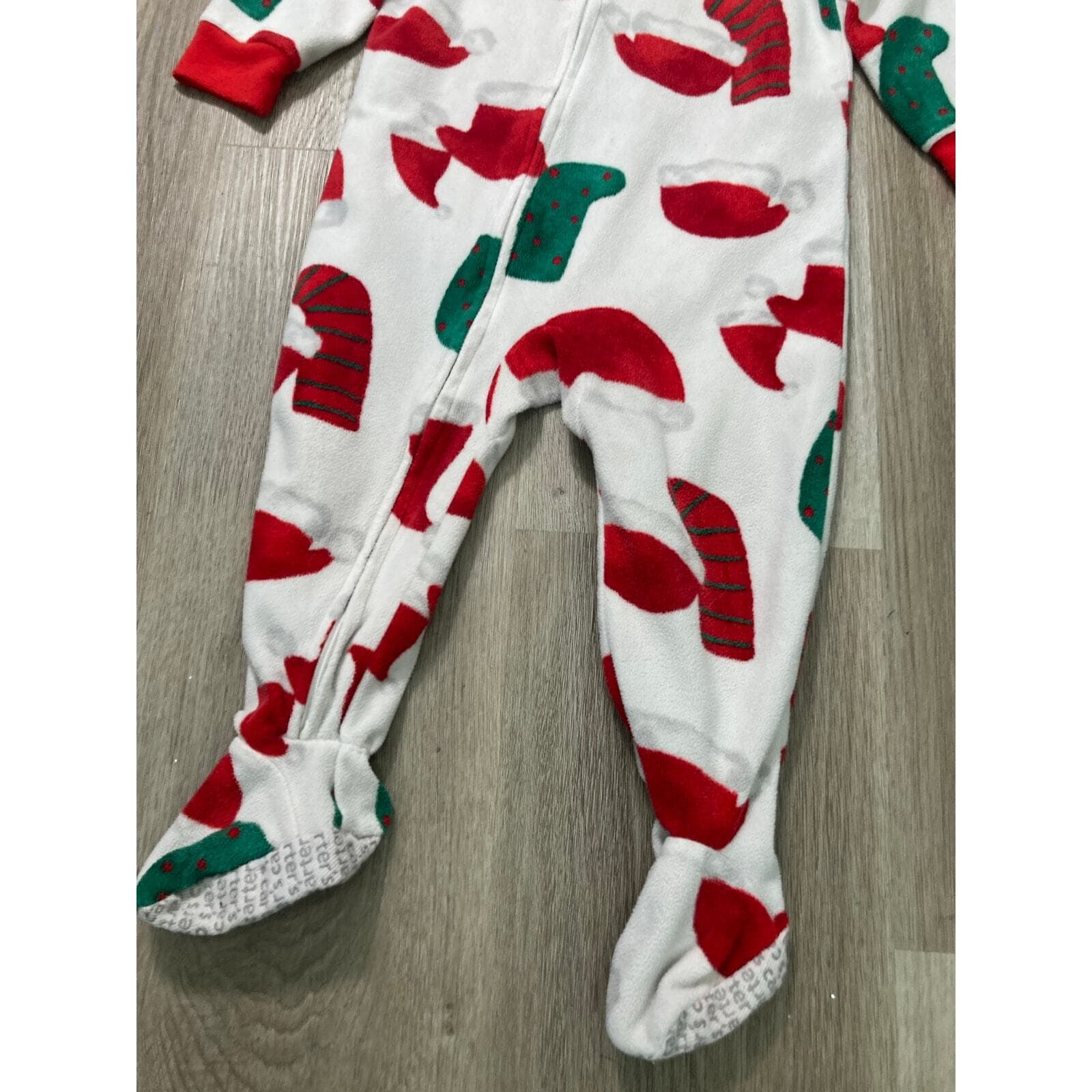 Carter’s Baby Christmas Footed Pajamas Fleece Sleeper 18M Red Holiday One Piece - Thumbnail 7
