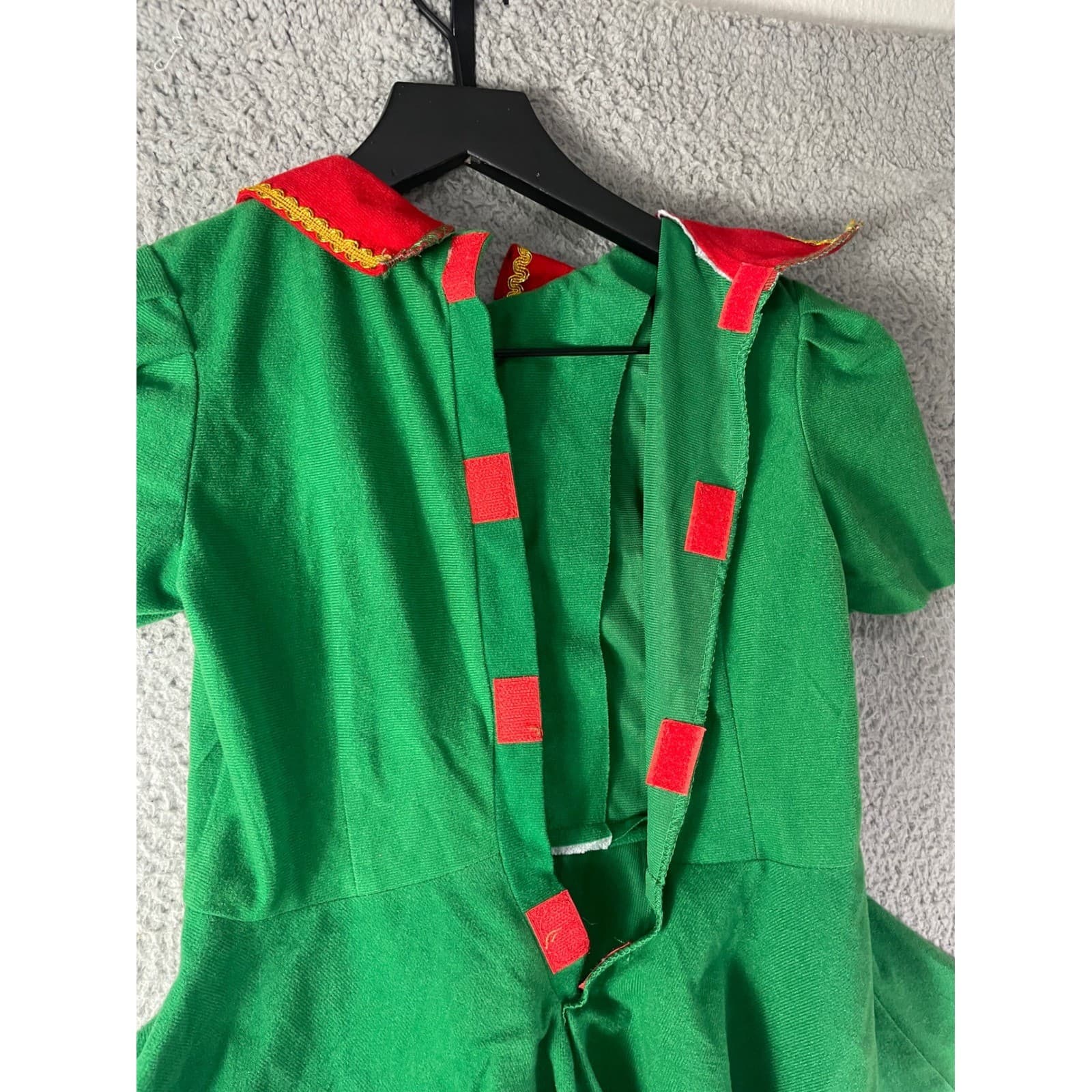 Christmas Elf Dress Costume Green Red Peppermint Button Holiday Cosplay Women M - Thumbnail 10