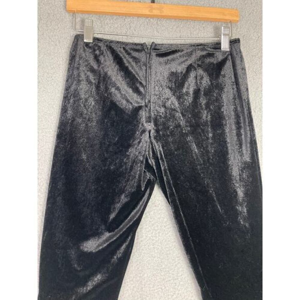 Women's Black Velvet Straight Leg Pants Size S Charades Costume Formal Theater - Thumbnail 10