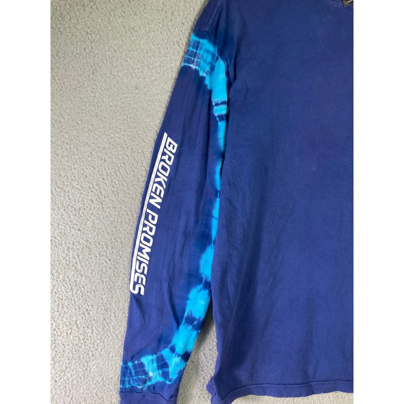 Broken Promises Long Sleeve T-Shirt Blue Unisex XL Streetwear Graphic Tee - Thumbnail 5