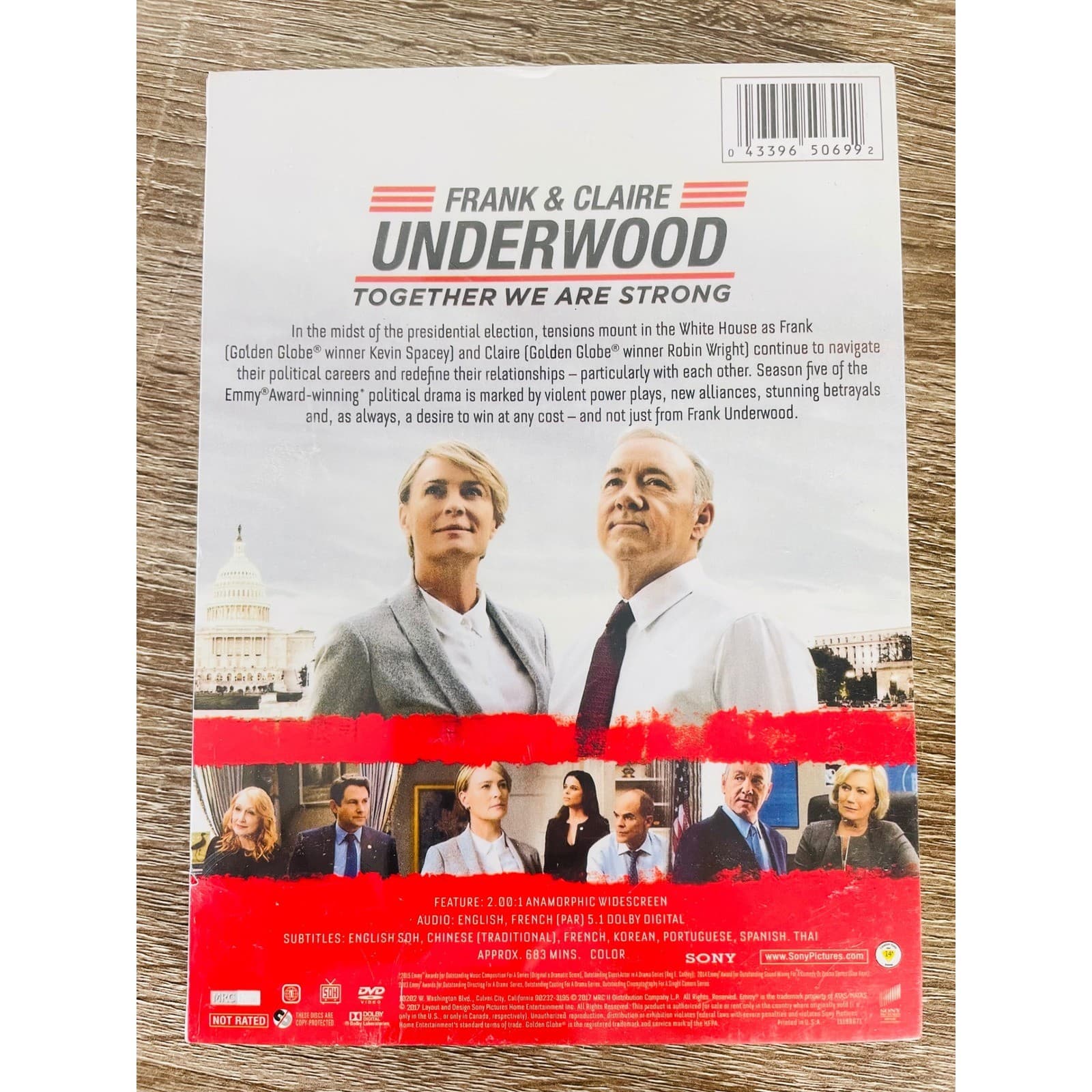 House of Cards The Complete Fifth Season DVD 2017 New Sealed Kevin Spacey Drama - Thumbnail 4
