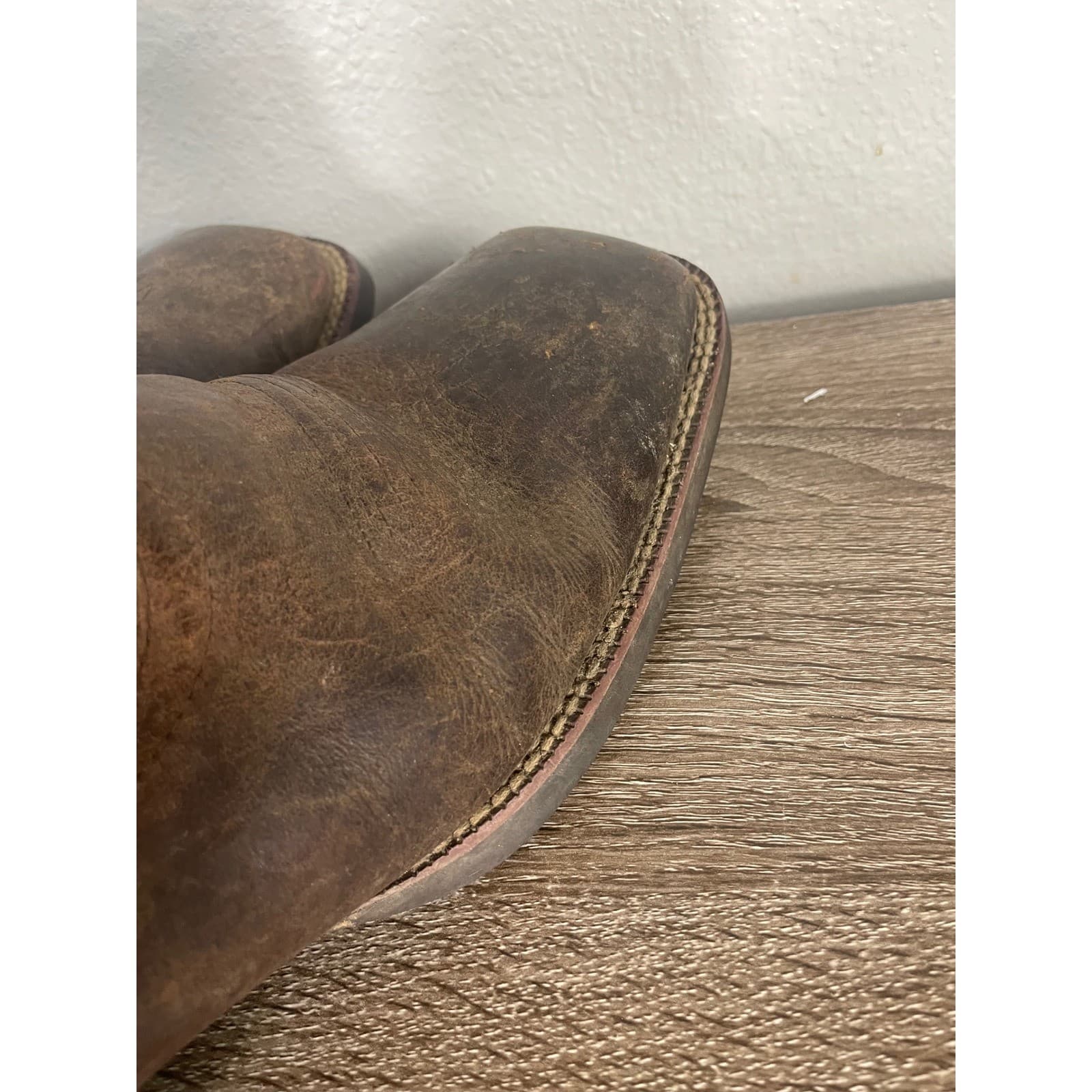 Justin Stampede Chet Boots Mens 12D Brown Leather Square Toe Western 7222 - Thumbnail 13