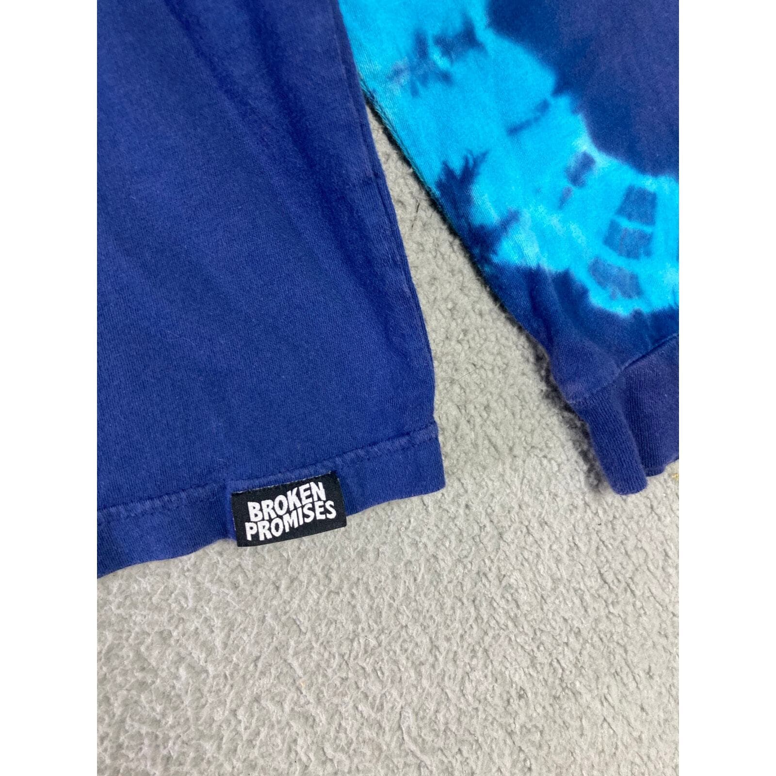 Broken Promises Long Sleeve T-Shirt Blue Unisex XL Streetwear Graphic Tee - Thumbnail 8