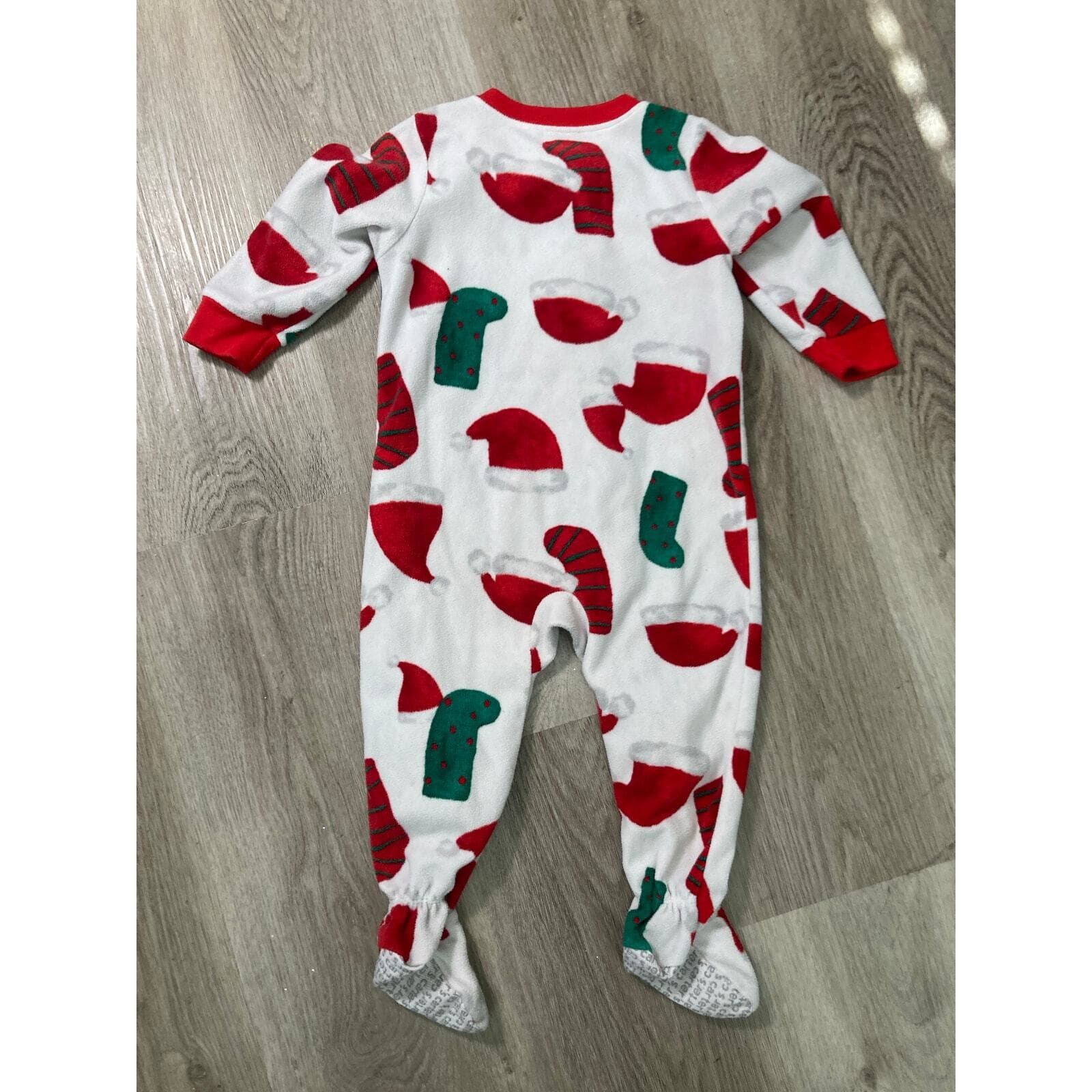 Carter’s Baby Christmas Footed Pajamas Fleece Sleeper 18M Red Holiday One Piece - Thumbnail 5