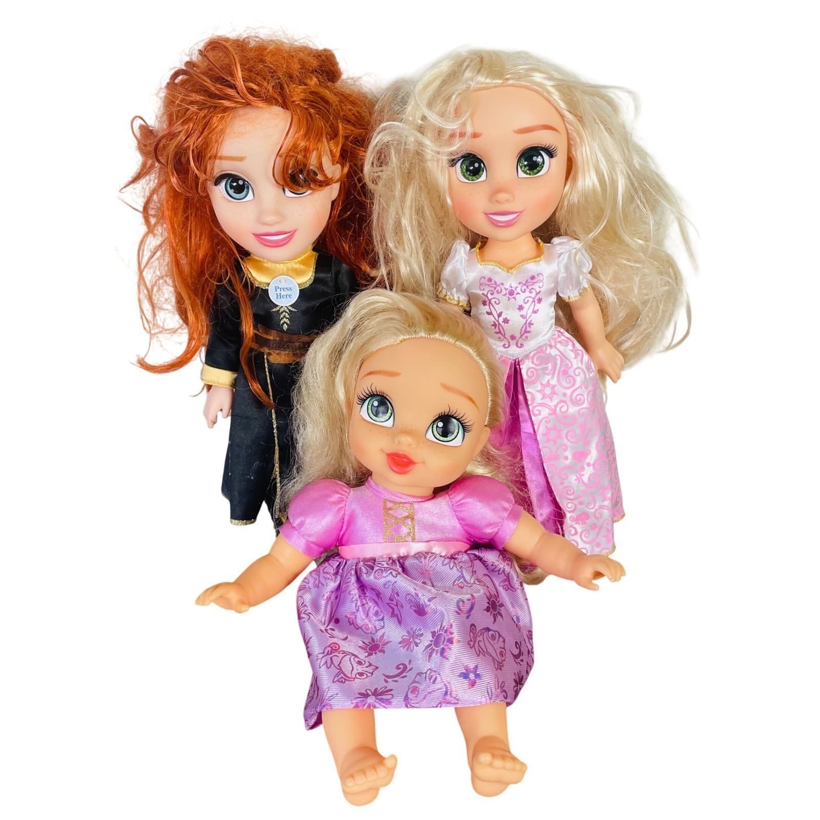 Disney Princess Doll Lot Rapunzel Merida Toddler Jakks Pacific Tangled Brave - Thumbnail 3
