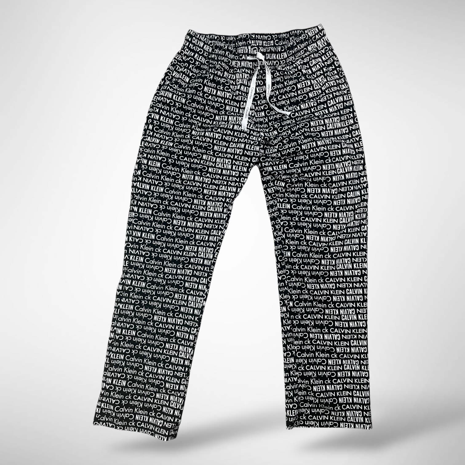 Calvin Klein Logo Print Pajama Pants Women's Small Black White Lounge Sleep
