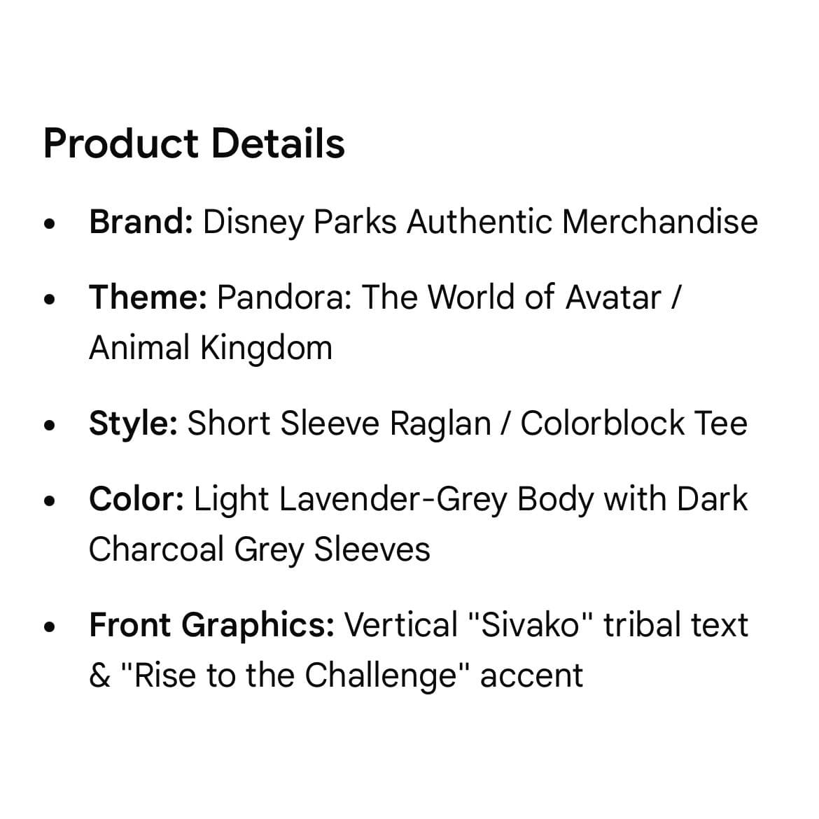 Disney Parks Pandora Avatar Sivako Shirt Mens L Raglan Animal Kingdom Tee - Thumbnail 2