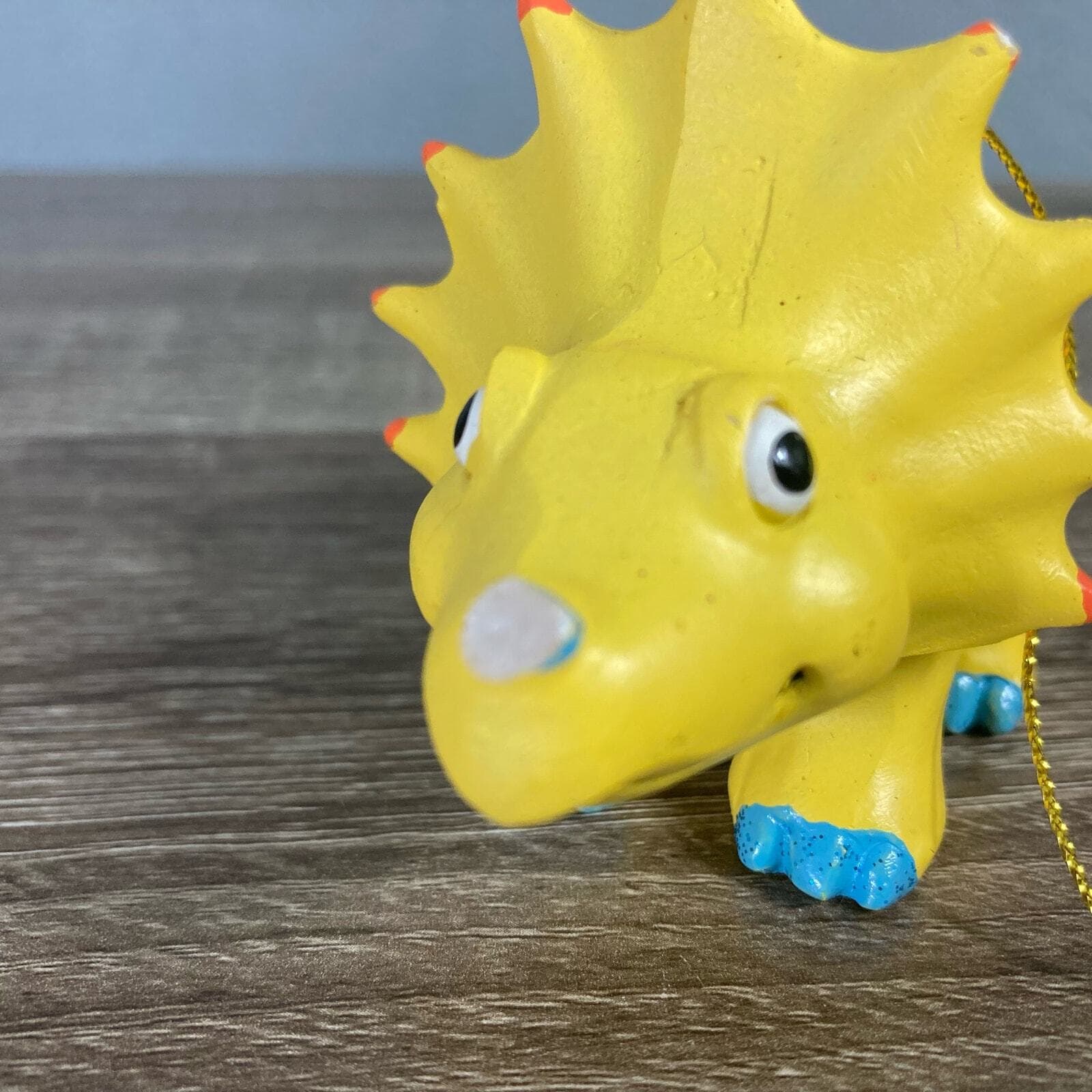 Set of 3 Yellow Dinosaur Christmas Ornaments with Glitter Accents - Thumbnail 8