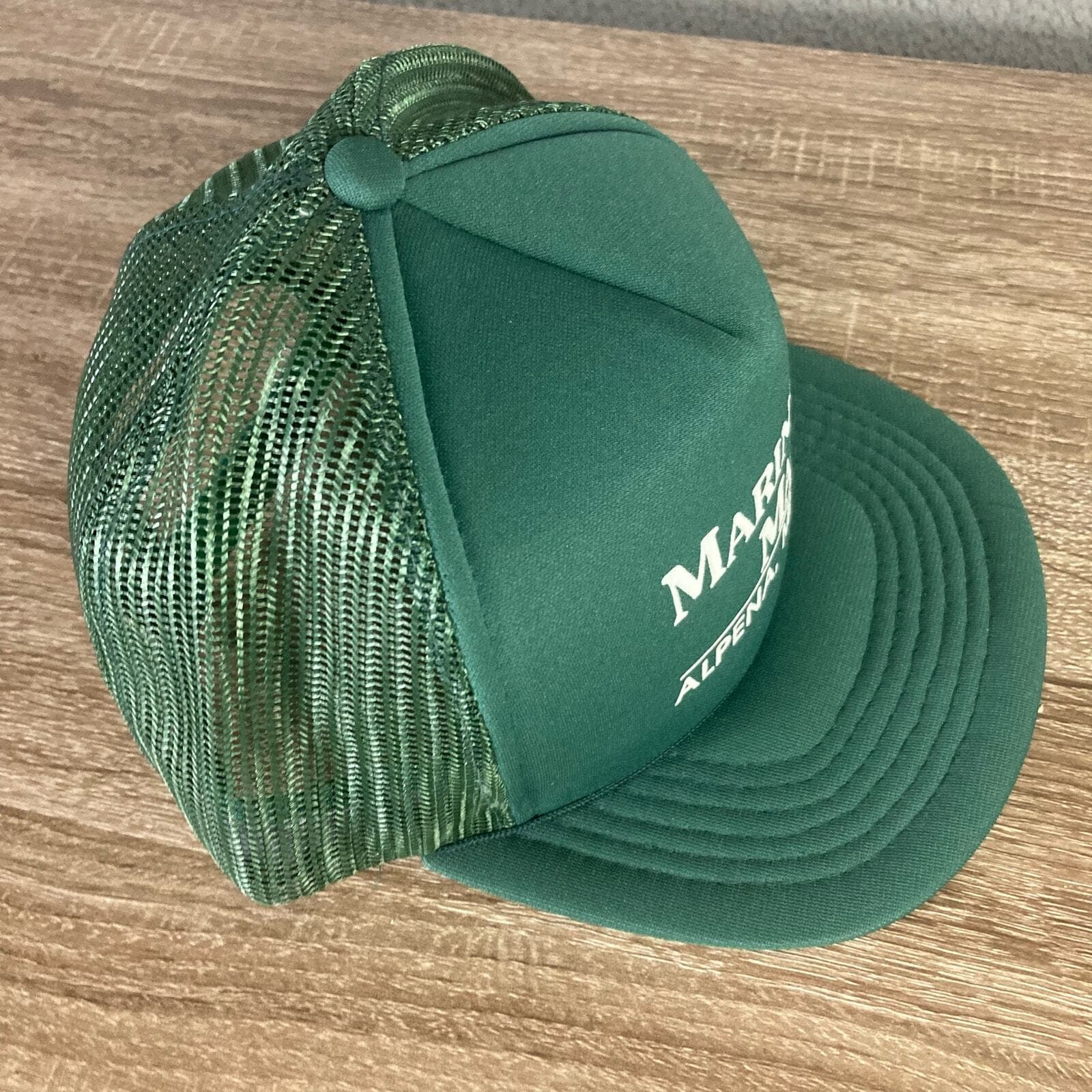 Vintage Marine Market Alpena Michigan Green Trucker Hat Unisex Cap - Thumbnail 6