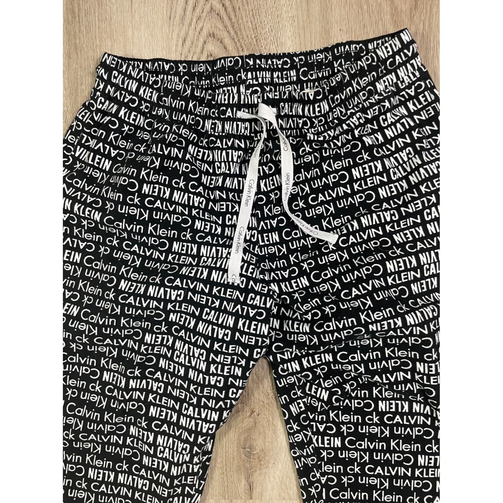 Calvin Klein Logo Print Pajama Pants Women's Small Black White Lounge Sleep - Thumbnail 7