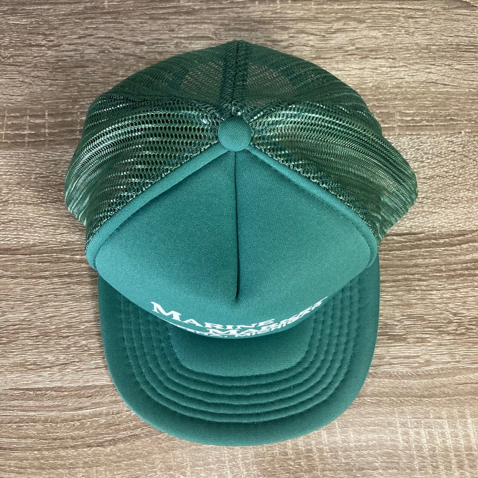 Vintage Marine Market Alpena Michigan Green Trucker Hat Unisex Cap - Thumbnail 2