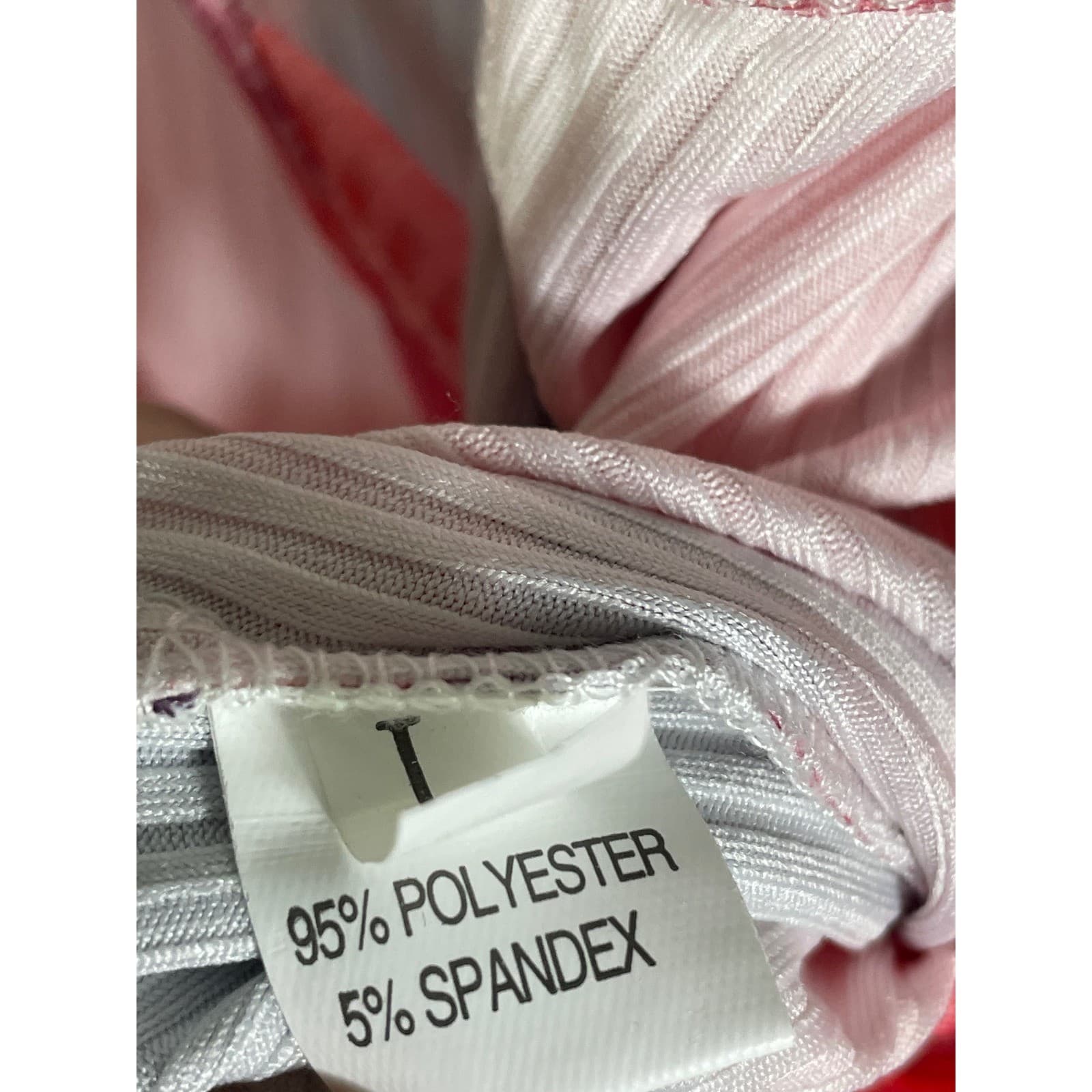 Tie Dye Romper Womens Large Pink Ribbed Zip Front Spaghetti Strap Summer - Thumbnail 5