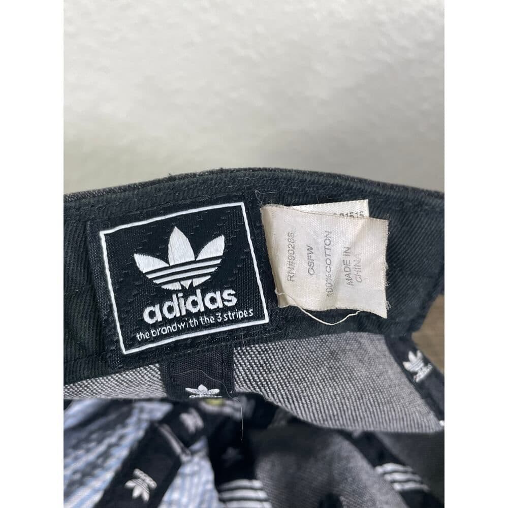 Adidas Trefoil Logo Black Denim Dad Hat Adjustable Cap Originals Washed - Thumbnail 2