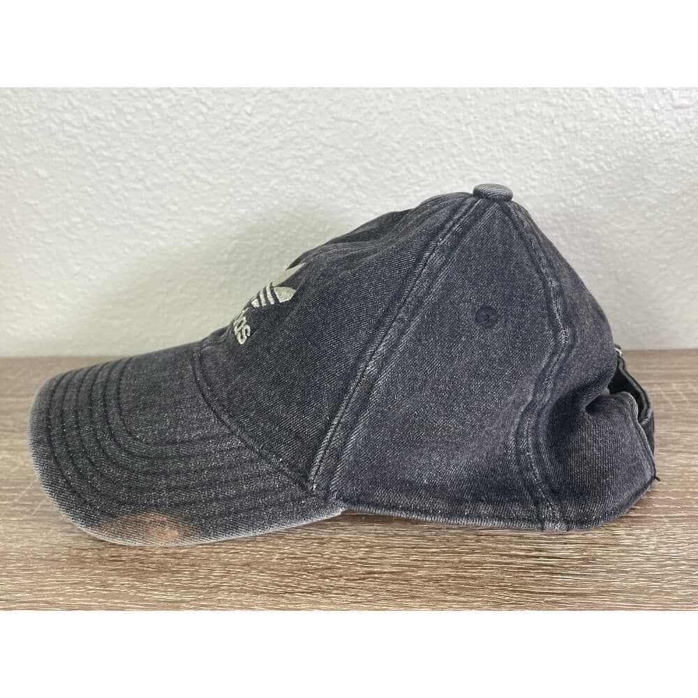 Adidas Trefoil Logo Black Denim Dad Hat Adjustable Cap Originals Washed - Thumbnail 10