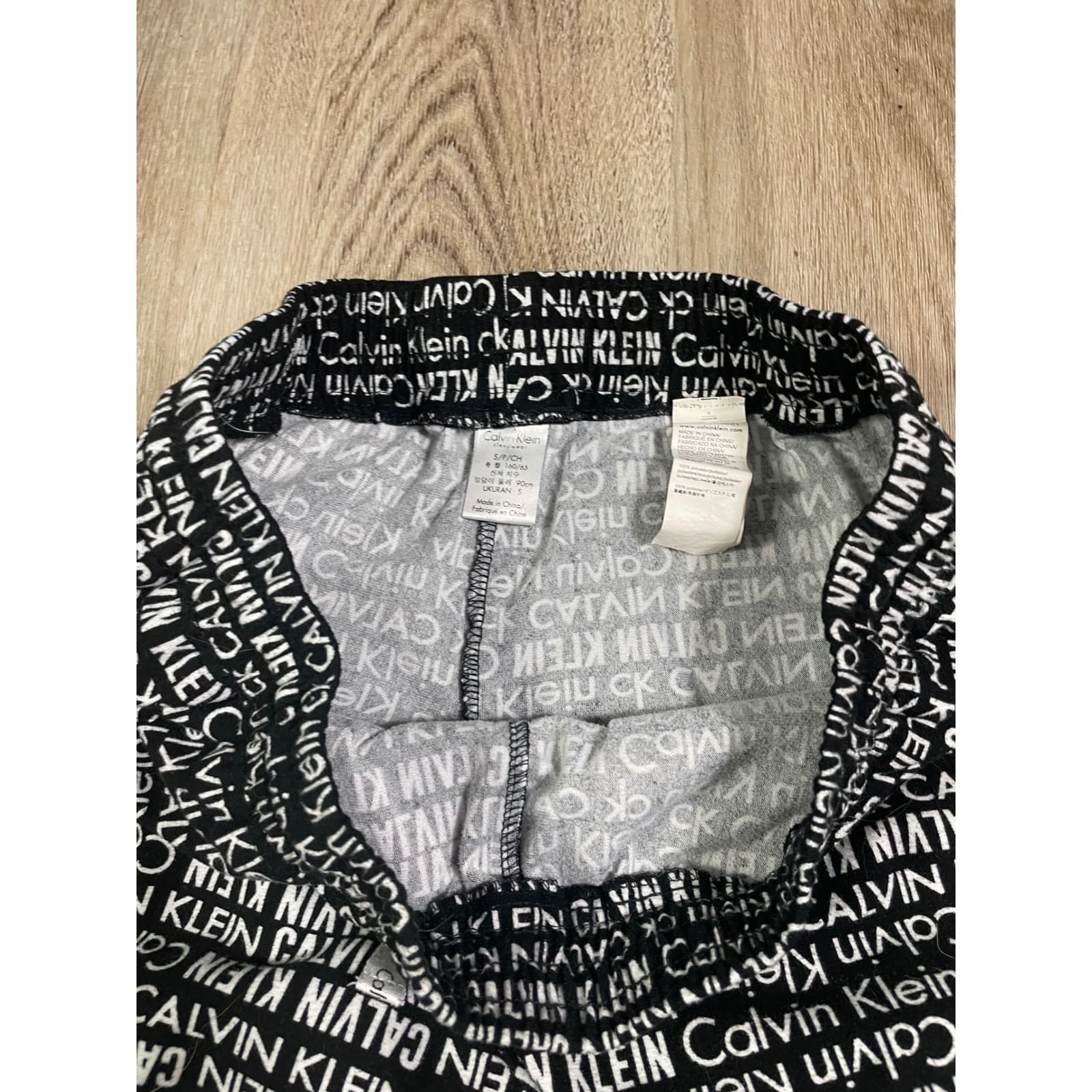 Calvin Klein Logo Print Pajama Pants Women's Small Black White Lounge Sleep - Thumbnail 9