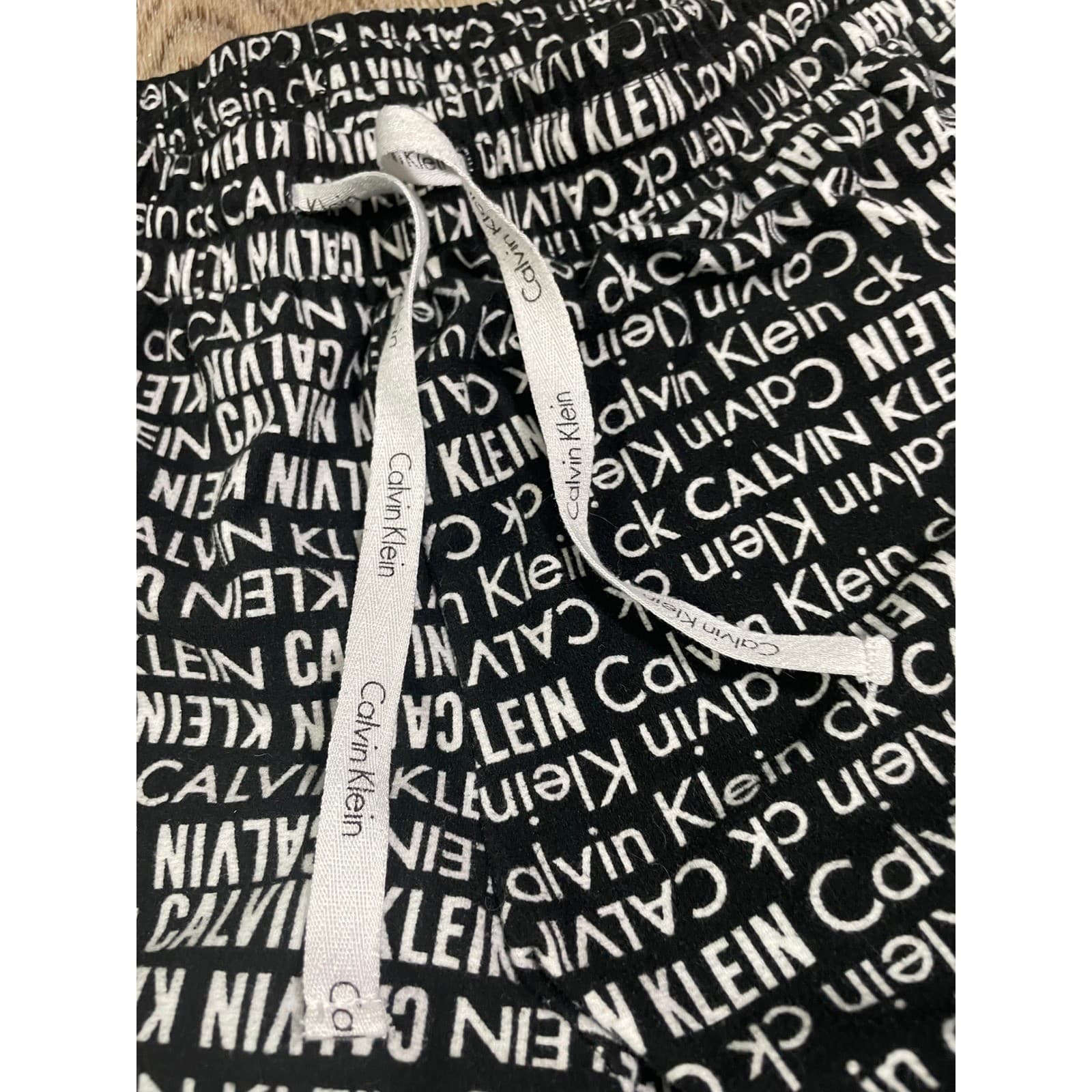 Calvin Klein Logo Print Pajama Pants Women's Small Black White Lounge Sleep - Thumbnail 8