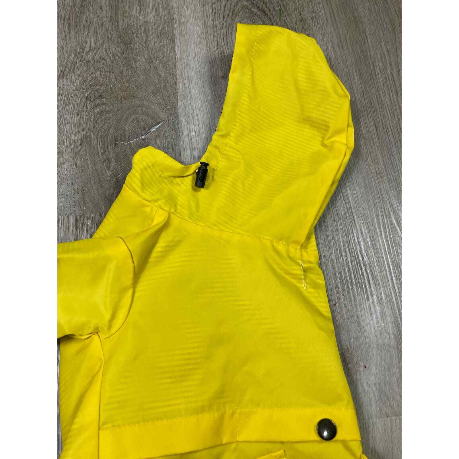 Yellow Striped Cat Raincoat Pet Hooded Outdoor Jacket Cute for Cats & Small Pets - Thumbnail 5