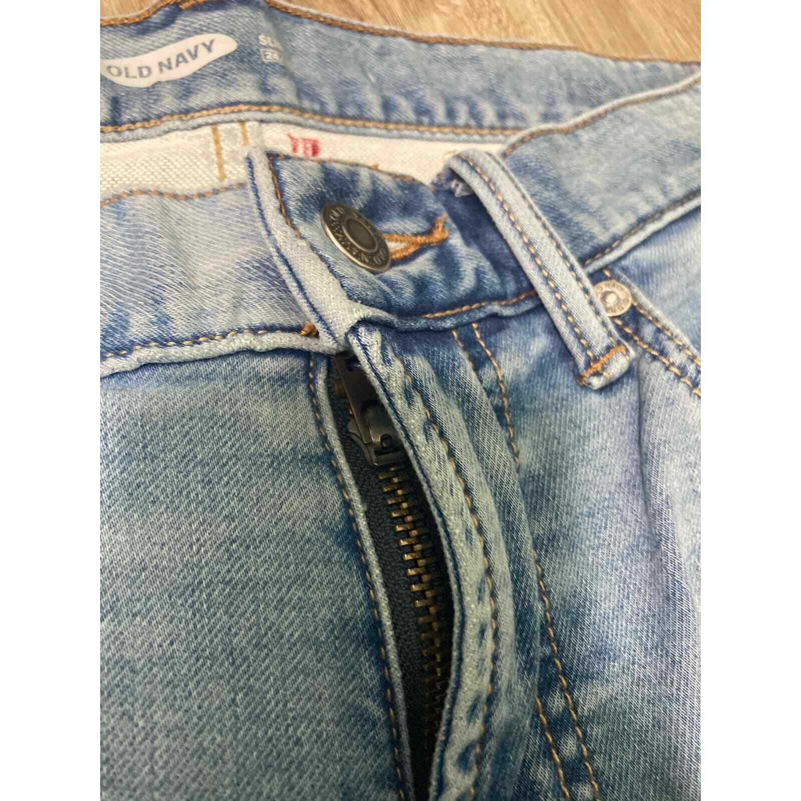 Old Navy 24/7 Skinny Jeans Women 32 Blue Distressed Mid Rise Denim - Thumbnail 7
