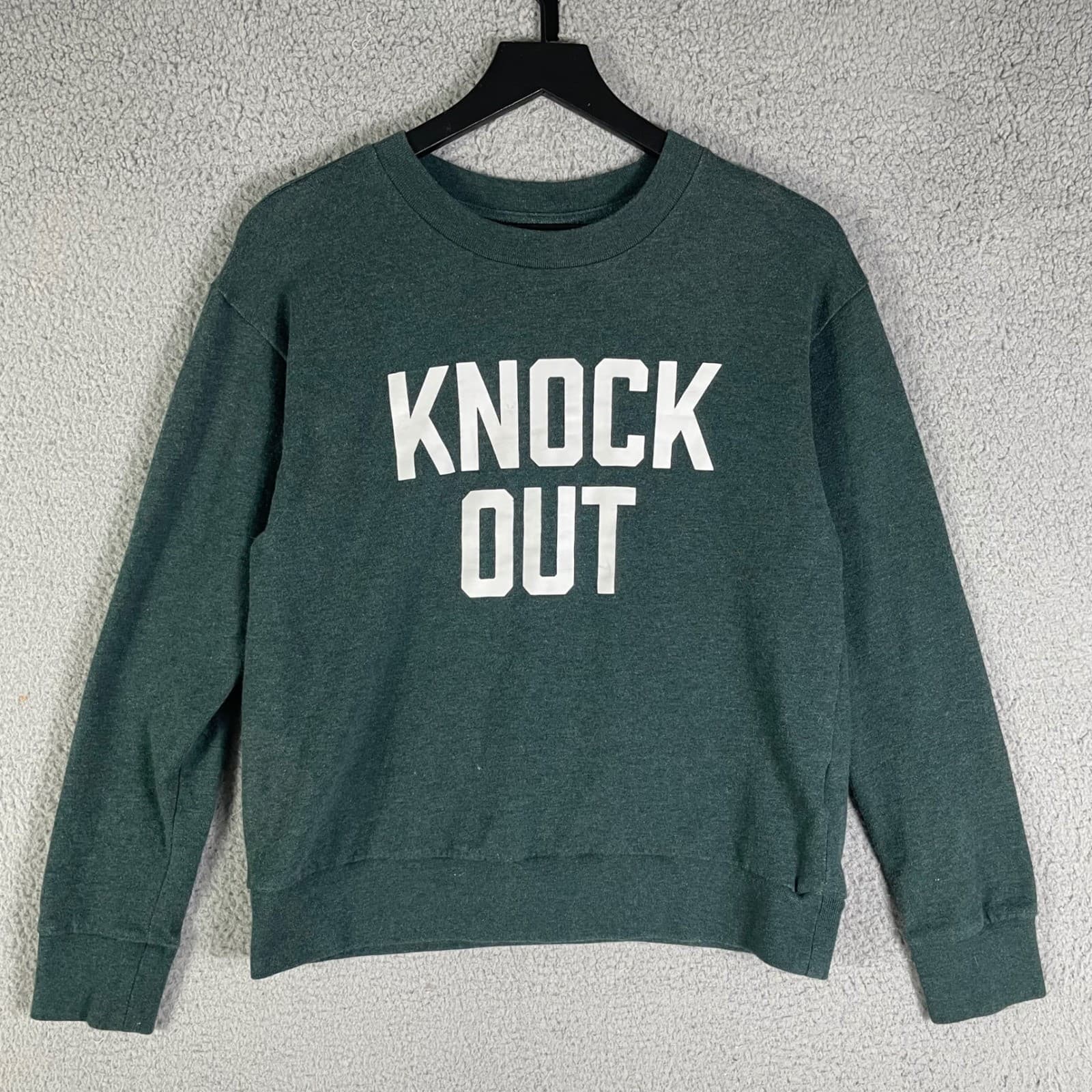 Banana Republic Knock Out Crewneck Sweatshirt Womens Small Green Graphic - Thumbnail 4