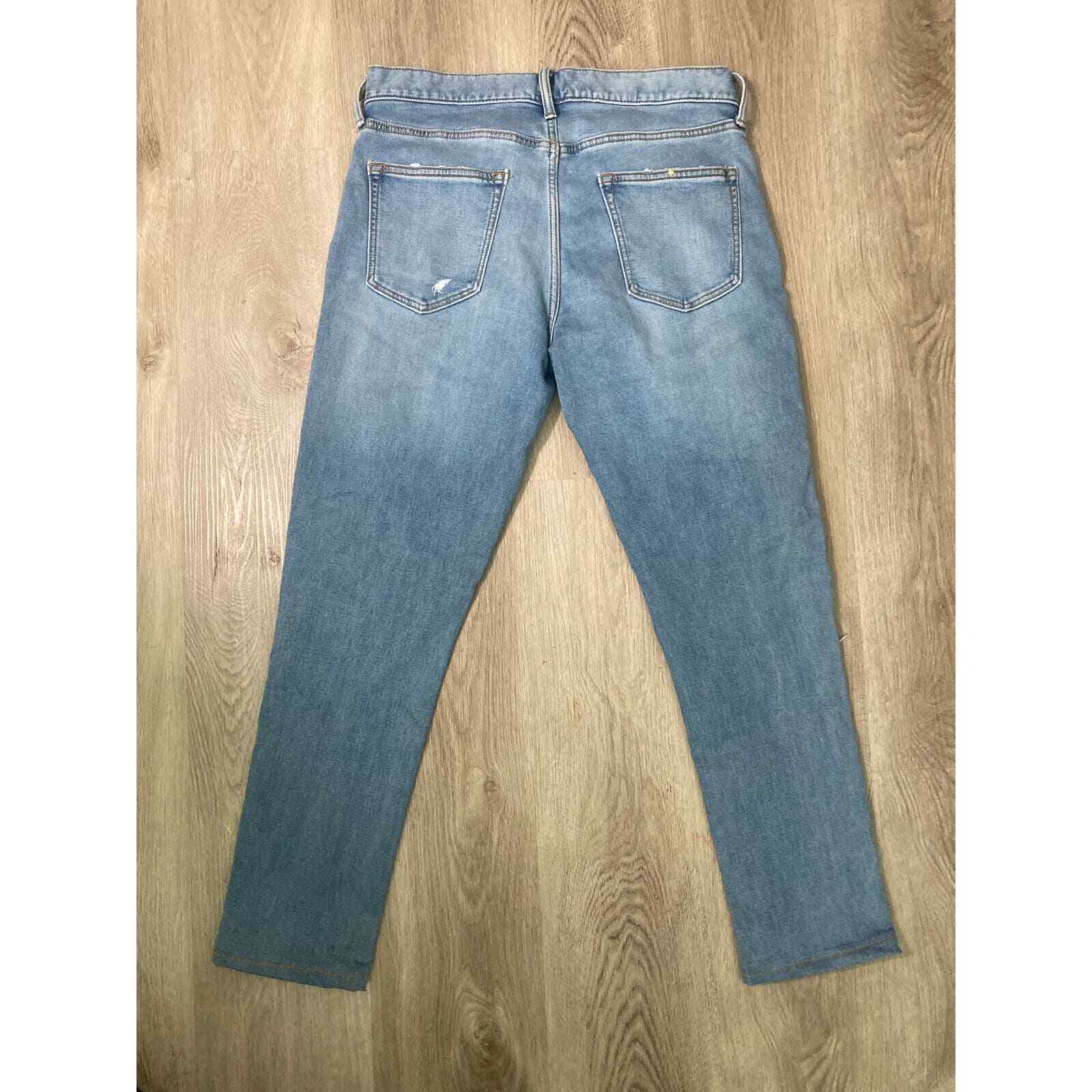 Old Navy 24/7 Skinny Jeans Women 32 Blue Distressed Mid Rise Denim - Thumbnail 4