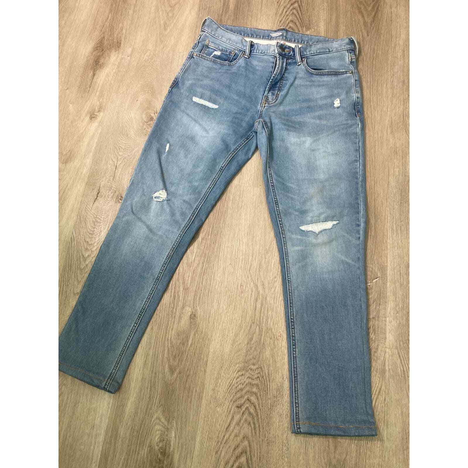 Old Navy 24/7 Skinny Jeans Women 32 Blue Distressed Mid Rise Denim - Thumbnail 6