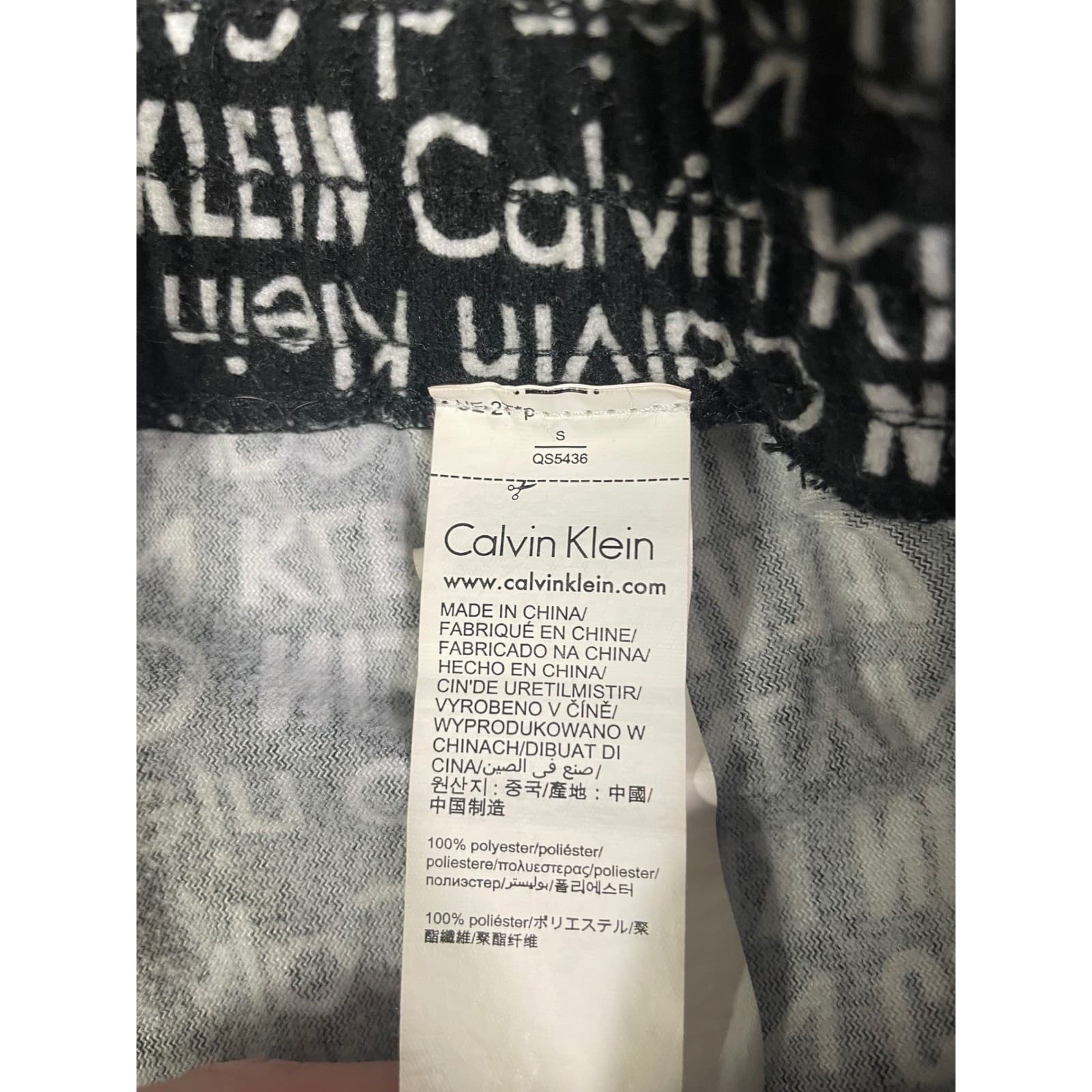 Calvin Klein Logo Print Pajama Pants Women's Small Black White Lounge Sleep - Thumbnail 4