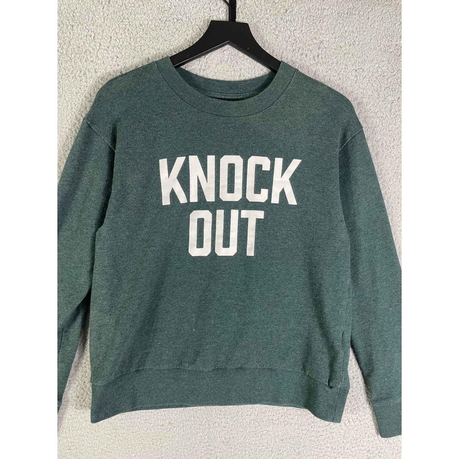 Banana Republic Knock Out Crewneck Sweatshirt Womens Small Green Graphic - Thumbnail 6