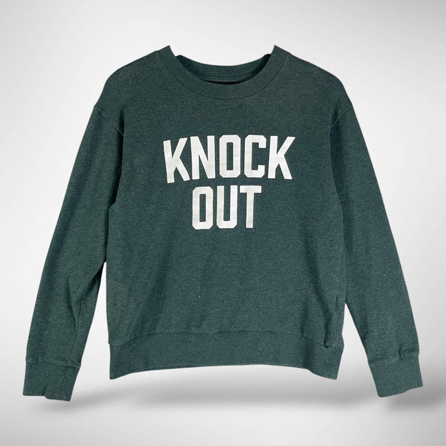 Banana Republic Knock Out Crewneck Sweatshirt Womens Small Green Graphic