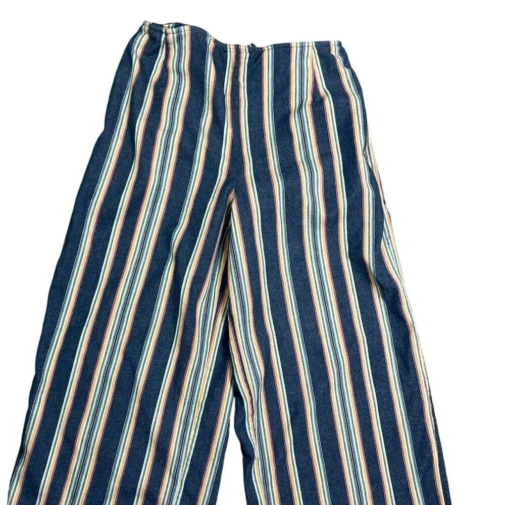 O’Neill Womens Striped Wide Leg Pants Size 28 Cotton Boho Beach Casual - Thumbnail 2