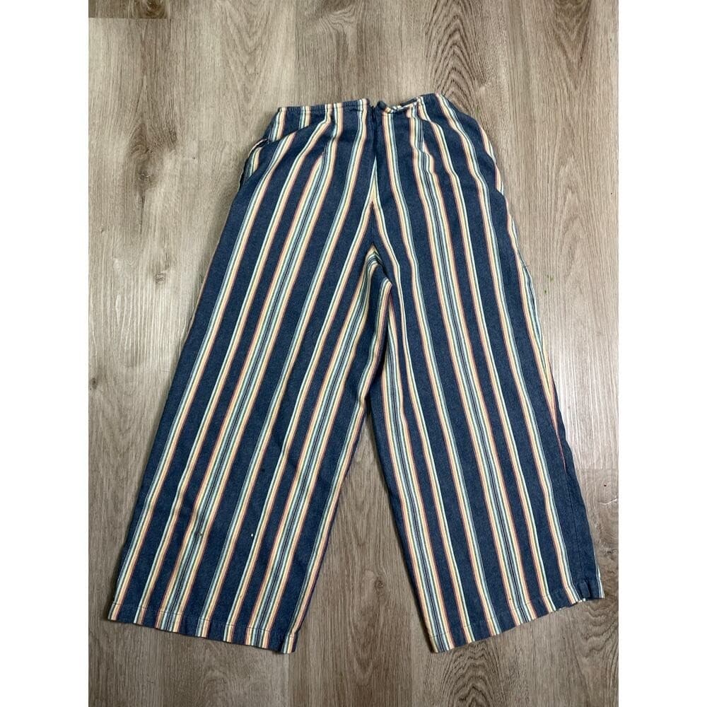 O’Neill Womens Striped Wide Leg Pants Size 28 Cotton Boho Beach Casual - Thumbnail 3