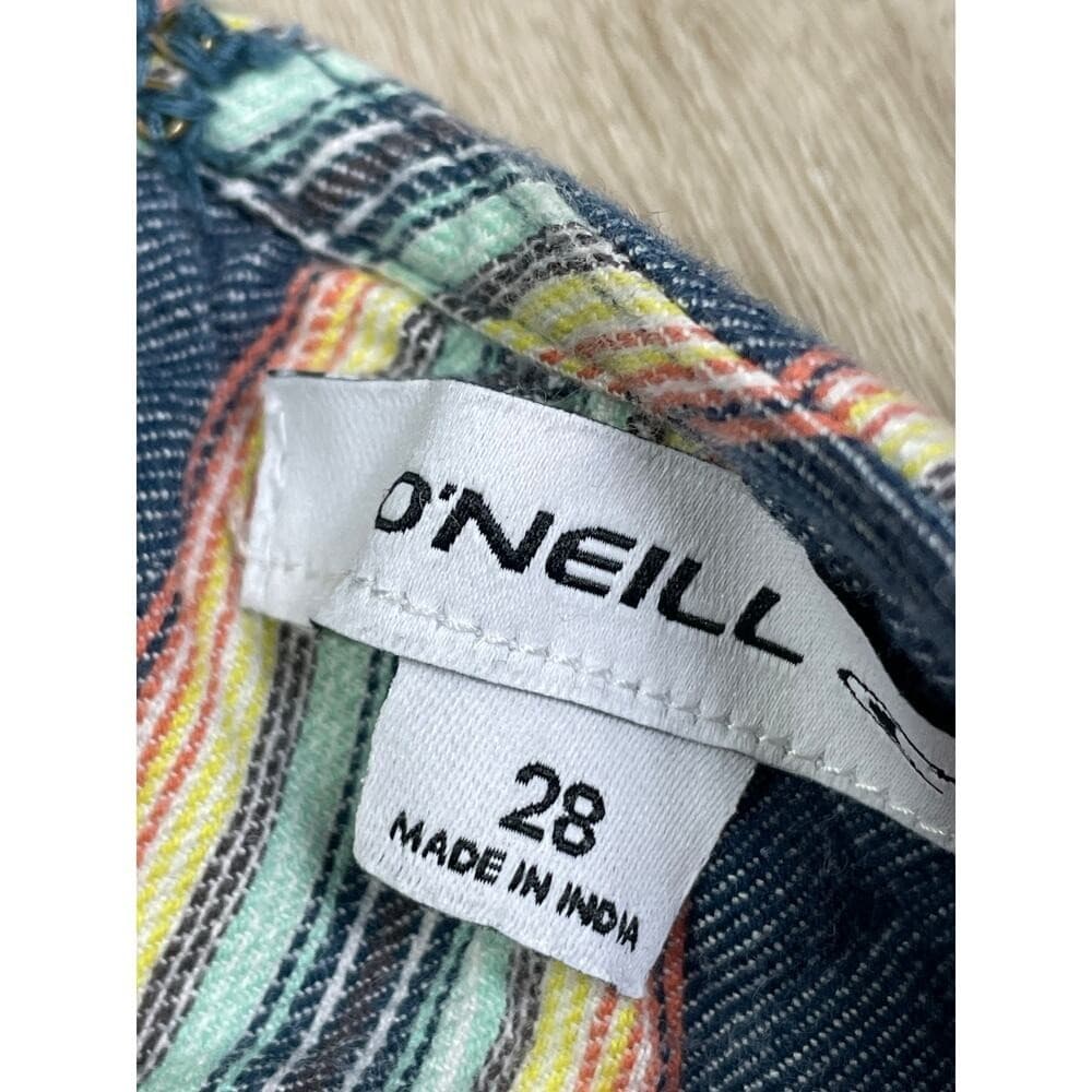 O’Neill Womens Striped Wide Leg Pants Size 28 Cotton Boho Beach Casual - Thumbnail 4
