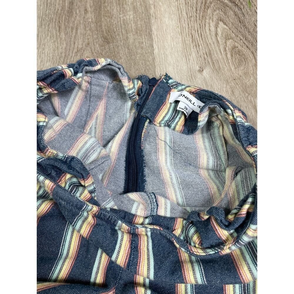 O’Neill Womens Striped Wide Leg Pants Size 28 Cotton Boho Beach Casual - Thumbnail 9