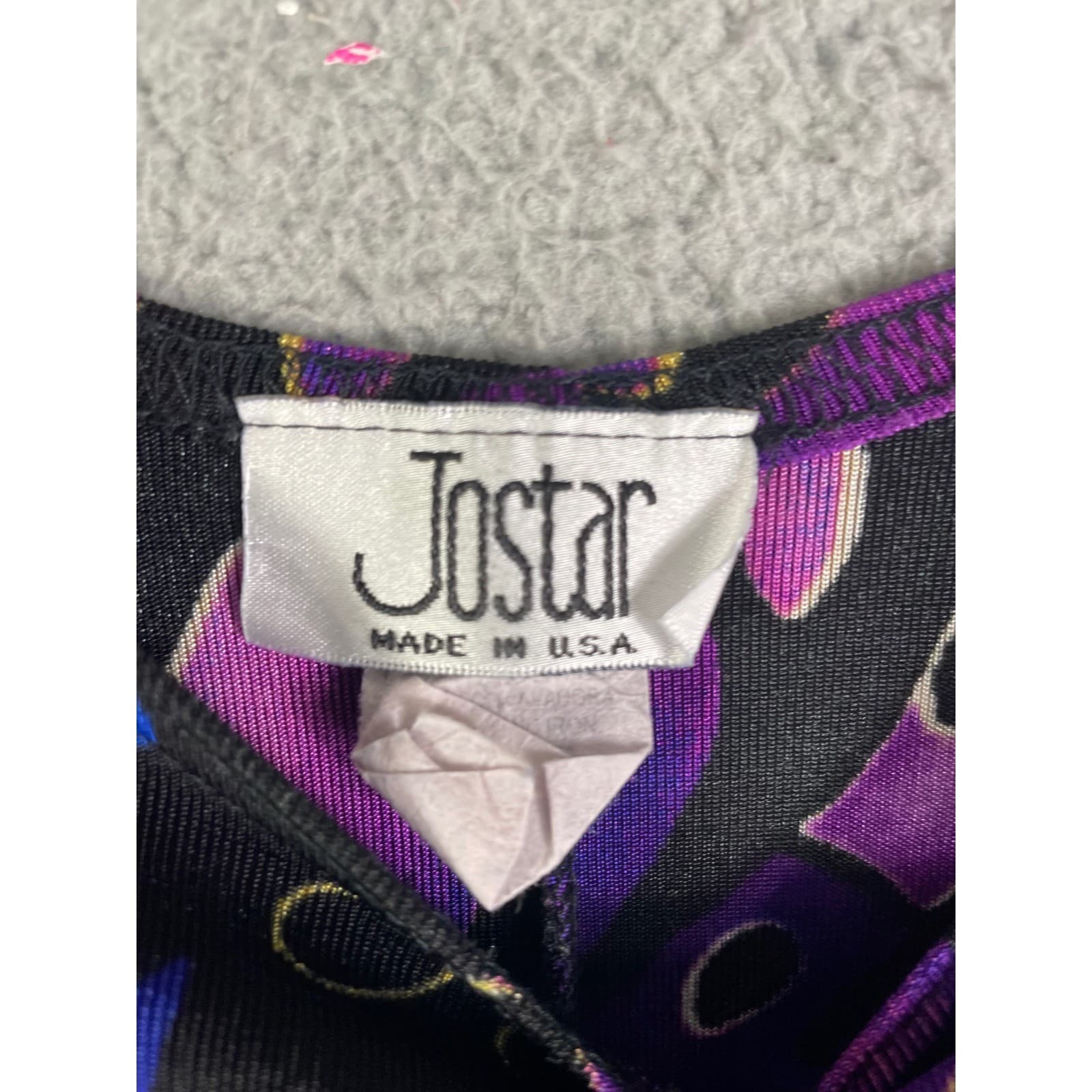 Jostar Abstract Print V Neck Sleeveless Midi Dress Size L Purple Blue Black - Thumbnail 8