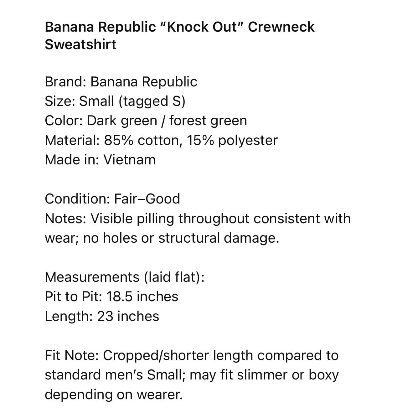 Banana Republic Knock Out Crewneck Sweatshirt Womens Small Green Graphic - Thumbnail 2