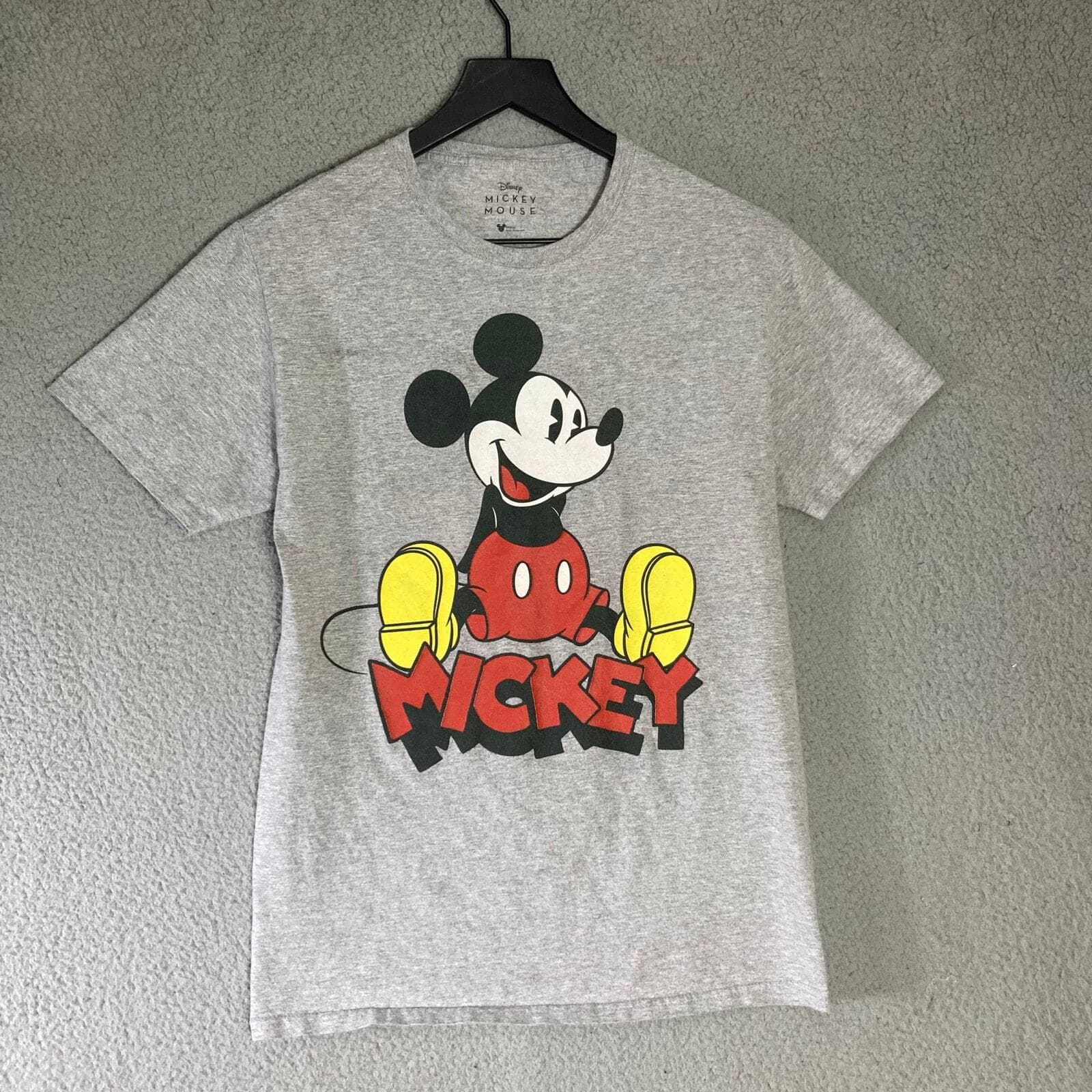 Mickey Mouse Graphic Tee Disney Shirt Adult Size S Unisex Gray Cartoon T-Shirt - Thumbnail 2