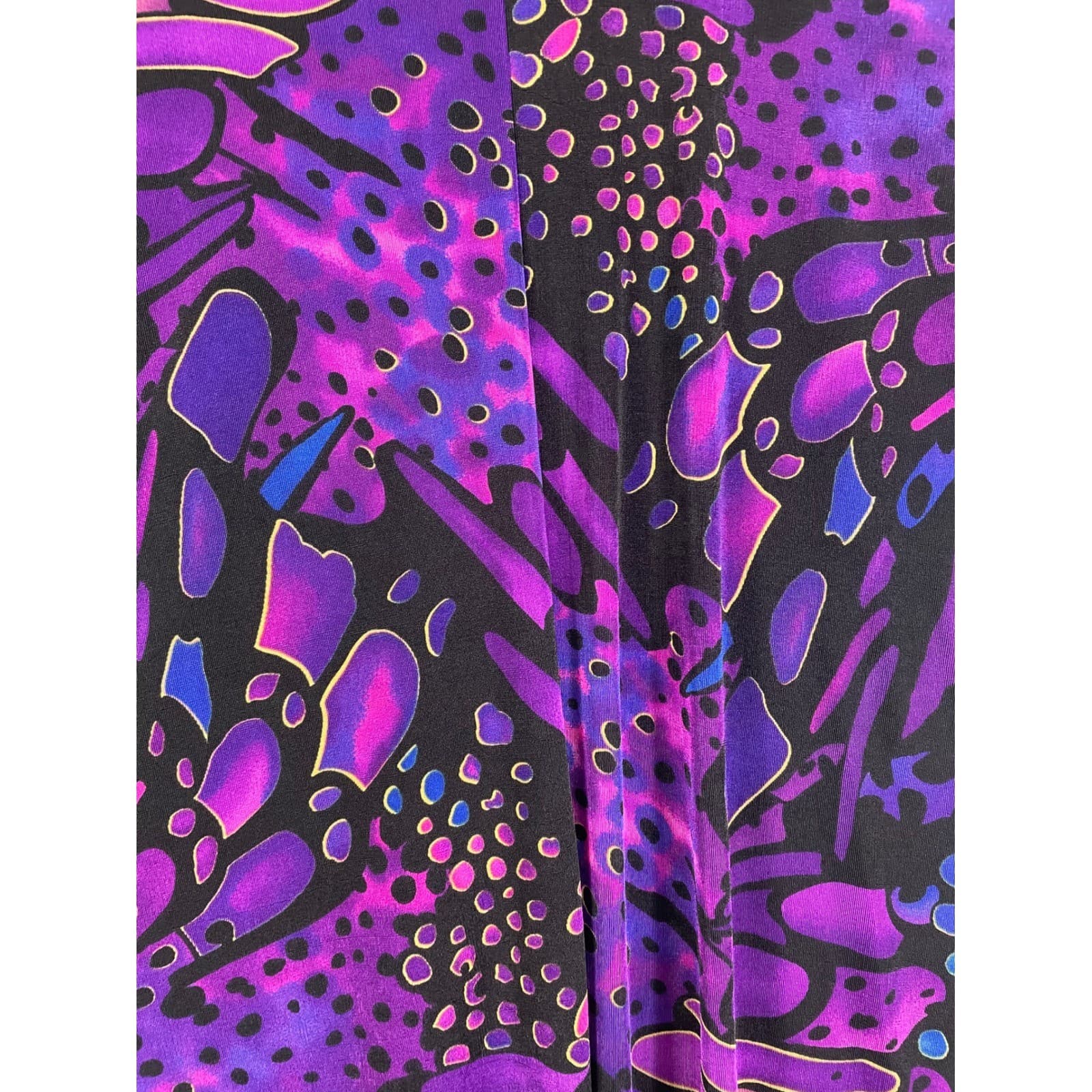 Jostar Abstract Print V Neck Sleeveless Midi Dress Size L Purple Blue Black - Thumbnail 11