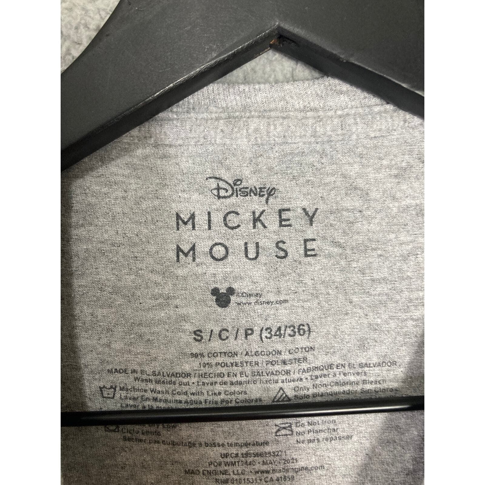 Mickey Mouse Graphic Tee Disney Shirt Adult Size S Unisex Gray Cartoon T-Shirt - Thumbnail 3