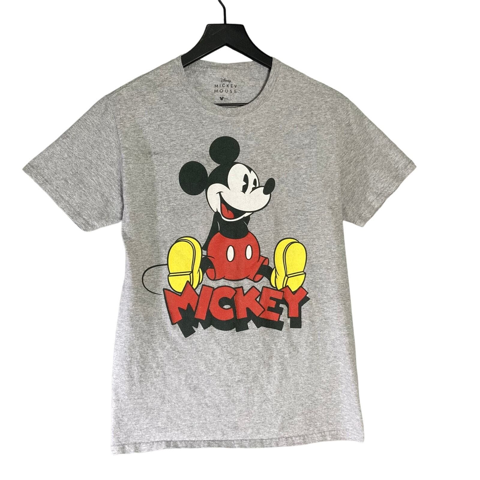 Mickey Mouse Graphic Tee Disney Shirt Adult Size S Unisex Gray Cartoon T-Shirt