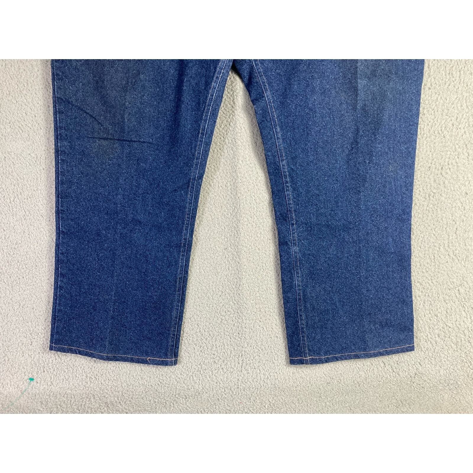 Vintage Driving Jeans, Blue Denim Mens Size 48 Relaxed Fit Straight USA Workwear - Thumbnail 7