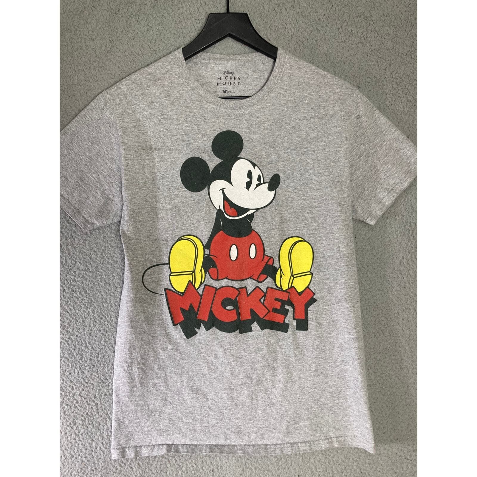 Mickey Mouse Graphic Tee Disney Shirt Adult Size S Unisex Gray Cartoon T-Shirt - Thumbnail 4
