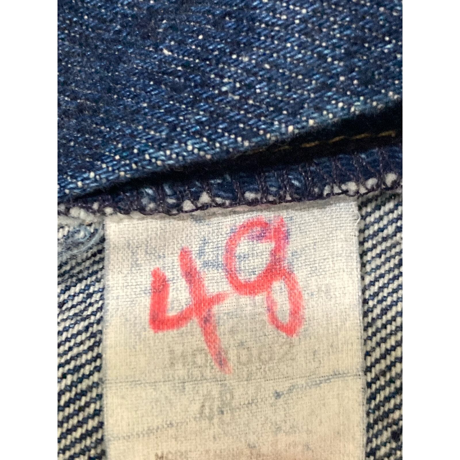Vintage Driving Jeans, Blue Denim Mens Size 48 Relaxed Fit Straight USA Workwear - Thumbnail 3